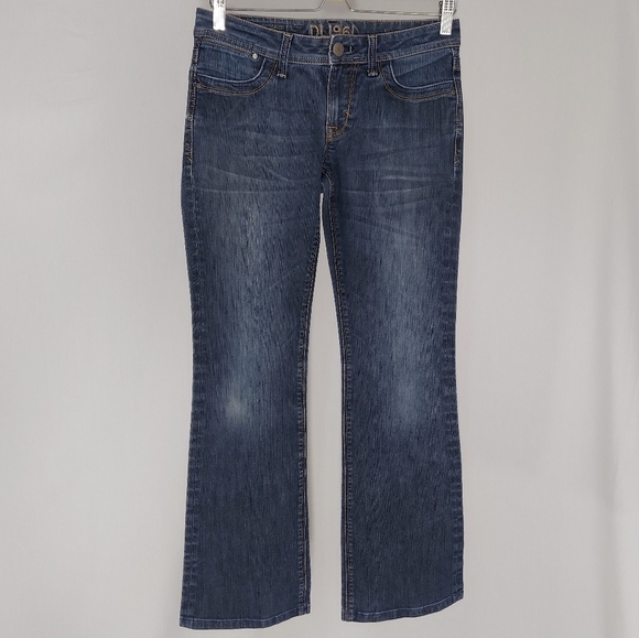 DL1961 Milano Jean 28 Low Rise Bootcut Flared Blue 4-way Stretch Cotton Denim - Picture 1 of 8